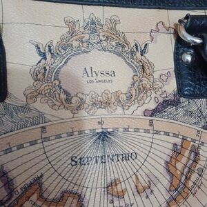 Map Design Alyssa Women's Bag - Black and Tan